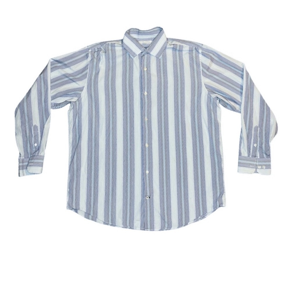 Banana Republic Men’s Striped Button-Up Shirt XL 17-17.5 Blue